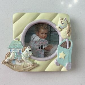 Vtg Burnes Boston 3D Picture Frame Magnetic Baby Nursery Decor Cottagecore 1991